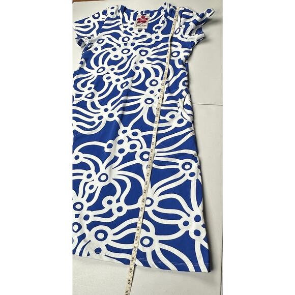 Lesley Evers Dress Womens Medium Blue Short Sleeve Stretch Comfort Resort Beach - Picture 11 of 13